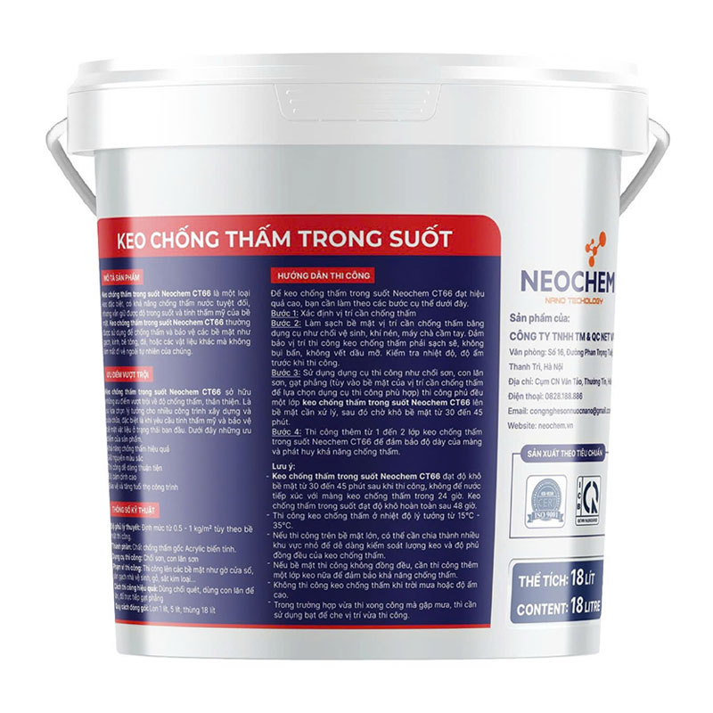 keo chống thấm trong suốt neochem ct66 1