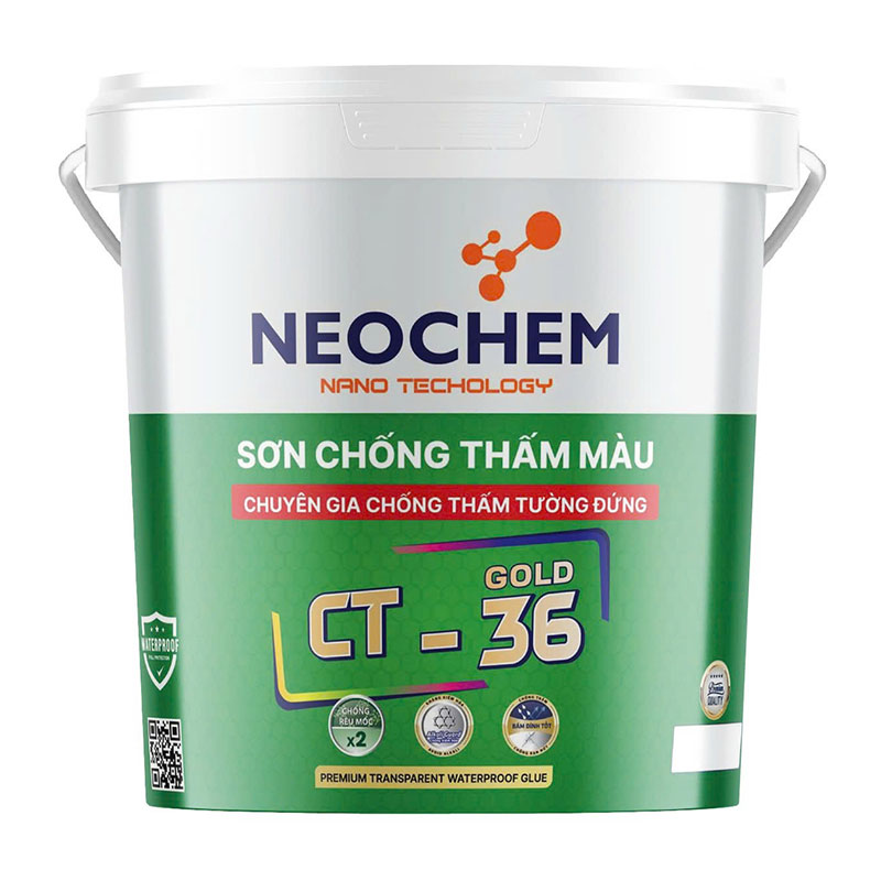 sơn chống thấm màu tường đứng neochem ct36 gold