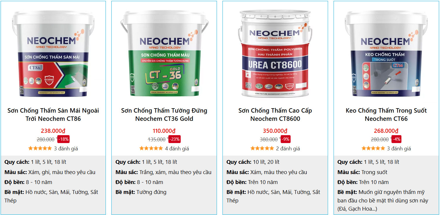 sơn chống thấm neochem chất lượng vàng