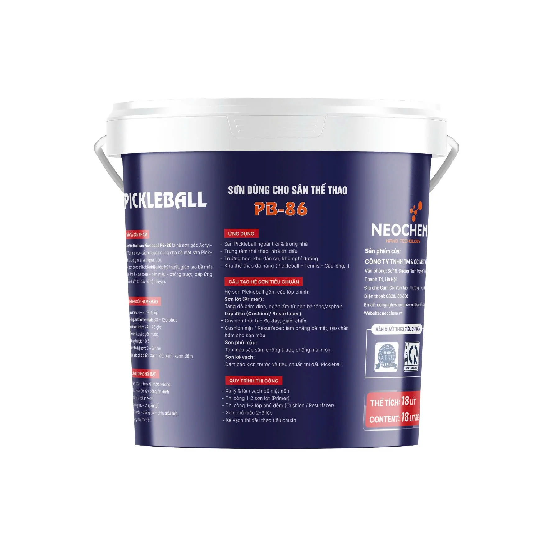 Banner Sơn phủ màu sân thể thao Pickleball Neochem PB-86 2