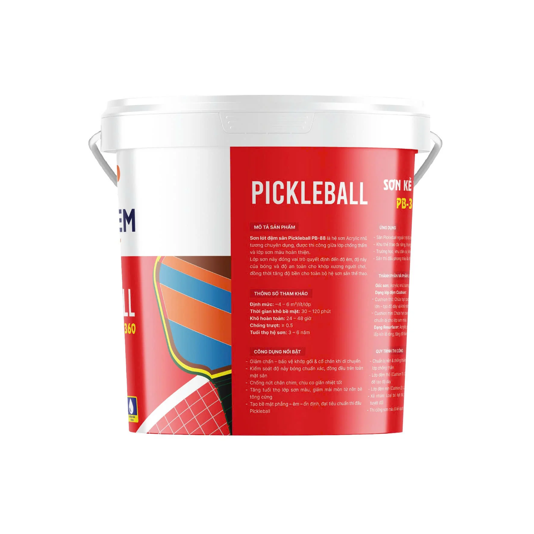 Banner Sơn kẻ vạch sân Pickleball neochem PB-360 2